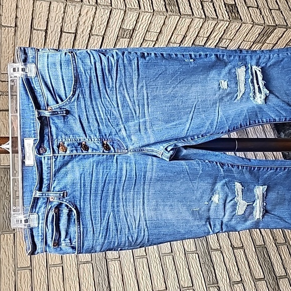 Madewell Cali Demi Boot Jeans Raw Hem Sz 32 - Picture 1 of 16
